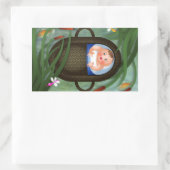 Sticker Rectangulaire Caricature de la Pâque Moses bébé (Sac)