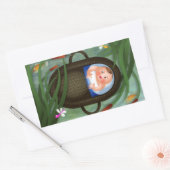 Sticker Rectangulaire Caricature de la Pâque Moses bébé (Enveloppe)