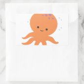 Sticker Rectangulaire Caricature de la pieuvre mignonne (Sac)
