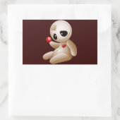 Sticker Rectangulaire Caricature de poupée vaudou en amour (Sac)