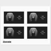Sticker Rectangulaire Caricature de Silverback Gorilla (Feuille)