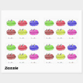 Sticker Rectangulaire Caricature des Macarons (Feuille)