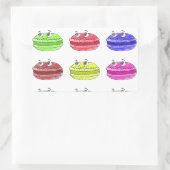 Sticker Rectangulaire Caricature des Macarons (Sac)