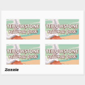 Sticker Rectangulaire Caricature du parc national de Yellowstone (Feuille)