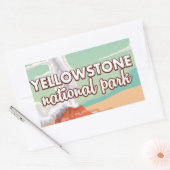 Sticker Rectangulaire Caricature du parc national de Yellowstone (Enveloppe)