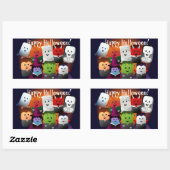 Sticker Rectangulaire Caricature mignonne Halloween Monster Créatures (Feuille)