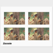 Sticker Rectangulaire Carl Larsson St Lucia Jour Noël en Suède (Feuille)