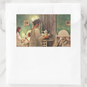 Sticker Rectangulaire Carl Larsson St Lucia Jour Noël en Suède (Sac)