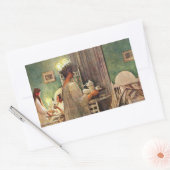 Sticker Rectangulaire Carl Larsson St Lucia Jour Noël en Suède (Enveloppe)