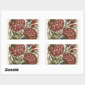 Sticker Rectangulaire Carnation Carrelage Fleur Antique Art Rustique (Feuille)