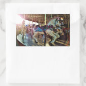Sticker Rectangulaire Carnaval State Fair Merry-Go-Round Carousel Horse (Sac)