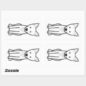 Sticker Rectangulaire Carolina Dog Cartoon (Feuille)