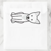 Sticker Rectangulaire Carolina Dog Cartoon (Sac)