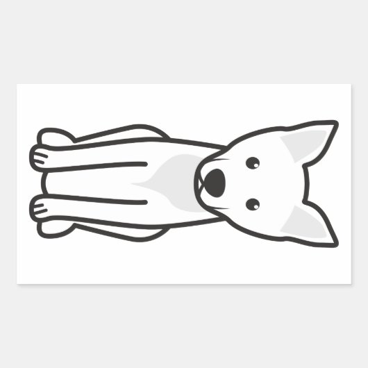 Sticker Rectangulaire Carolina Dog Cartoon (Devant)