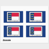 Sticker Rectangulaire Caroline du Nord (Feuille)