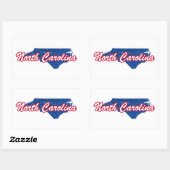 Sticker Rectangulaire Caroline du Nord (Feuille)