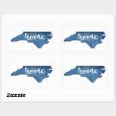 Sticker Rectangulaire Caroline du Nord Accueil Grain de bois (Feuille)