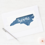 Sticker Rectangulaire Caroline du Nord Accueil Grain de bois (Enveloppe)