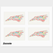 Sticker Rectangulaire Caroline du Nord | Joyeuses fêtes (Feuille)