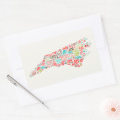 Sticker Rectangulaire Caroline du Nord | Joyeuses fêtes (Enveloppe)