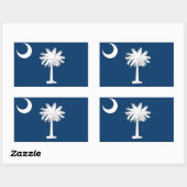 Sticker Rectangulaire Caroline du Sud (Feuille)