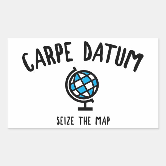 Sticker Rectangulaire Carpe Datum Saisir La Carte (Devant)