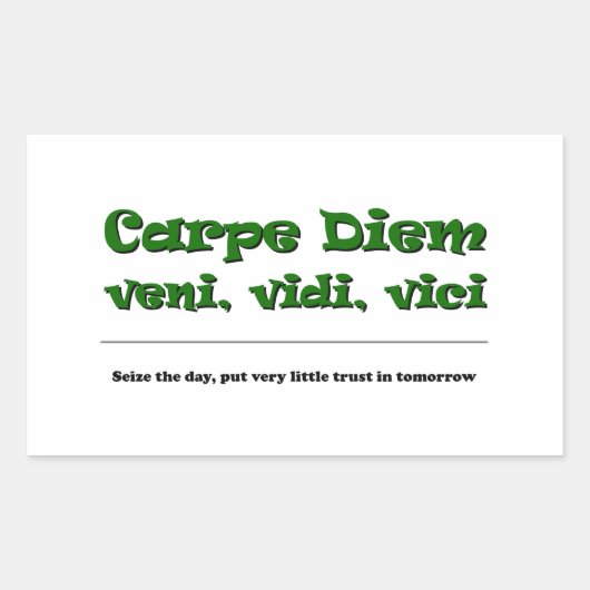 Sticker Rectangulaire Carpe Diem (Devant)