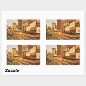 Sticker Rectangulaire Carré de l'ancien temps (Feuille)