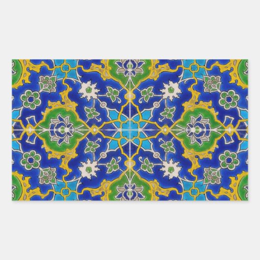 Sticker Rectangulaire carreau d'iznik (Devant)