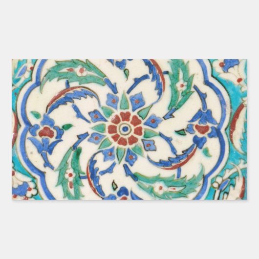 Sticker Rectangulaire carreau d'iznik (Devant)