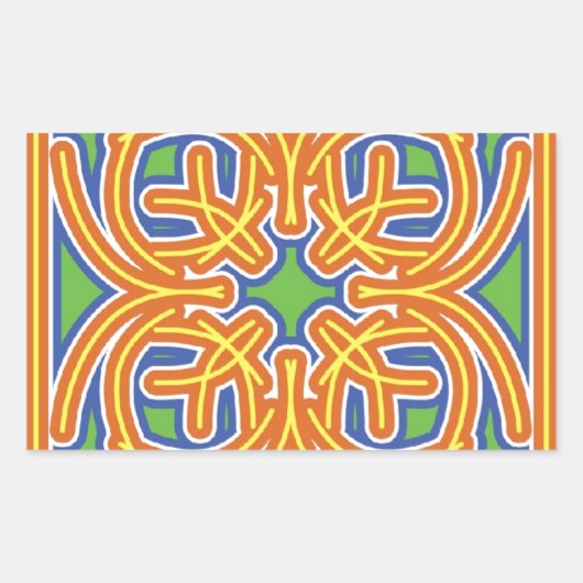 Sticker Rectangulaire Carreau exotique (Devant)