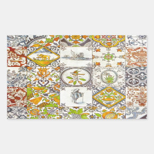 Sticker Rectangulaire Carreaux de céramique néerlandais