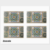 Sticker Rectangulaire Carreaux de style Talavera mexicain (Feuille)