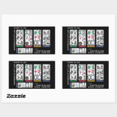 Sticker Rectangulaire Carreaux Mah Jongg identiques (Feuille)