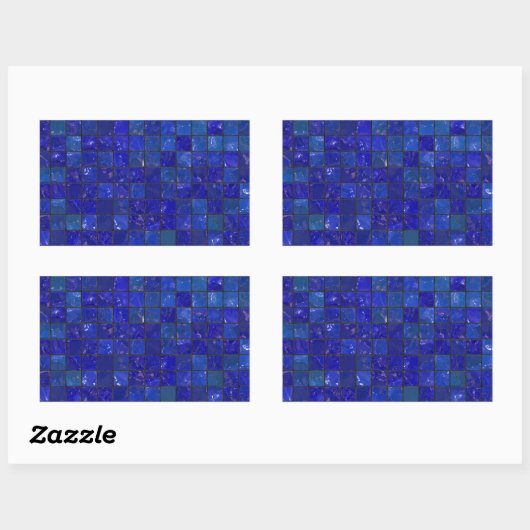 Sticker Rectangulaire Carrelage Bleu (Feuille)
