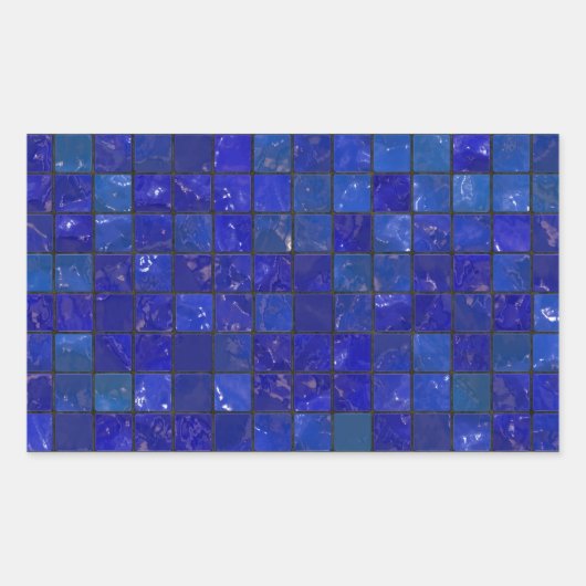 Sticker Rectangulaire Carrelage Bleu (Devant)