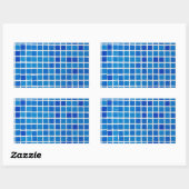 Sticker Rectangulaire Carrelage bleu mosaïque (Feuille)