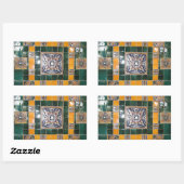 Sticker Rectangulaire Carrelage mexicain vert Talavera (Feuille)
