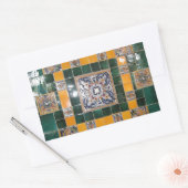 Sticker Rectangulaire Carrelage mexicain vert Talavera (Enveloppe)