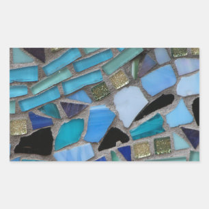 Sticker Rectangulaire Carrelage mosaïque bleu et vert