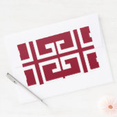 Sticker Rectangulaire Carrelage rouge foncé et blanc (Enveloppe)