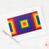 Sticker Rectangulaire Carrés arc-en-ciel (Enveloppe)
