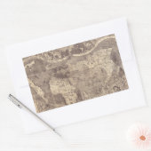 Sticker Rectangulaire Carte 1507 du monde de Martin Waldseemuller (Enveloppe)