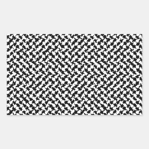 Sticker Rectangulaire Carte à chèques en noir blanc