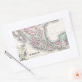 Sticker Rectangulaire Carte ancienne du Mexique (1855) (Enveloppe)