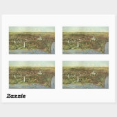 Sticker Rectangulaire Carte antique avec une vue panoramique de Washingt (Feuille)