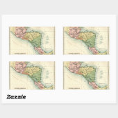Sticker Rectangulaire Carte antique de l'Amérique centrale (Feuille)