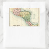 Sticker Rectangulaire Carte antique de l'Amérique centrale (Sac)