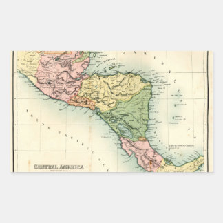 Sticker Rectangulaire Carte antique de l'Amérique centrale
