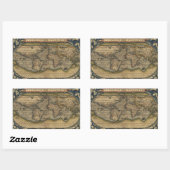 Sticker Rectangulaire Carte antique du monde (Feuille)